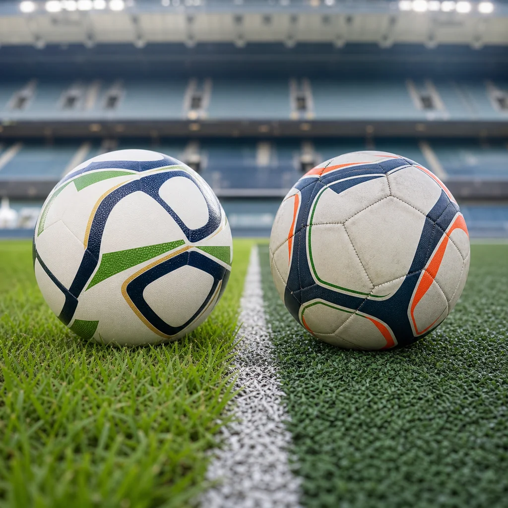 Editorial illustration about Match Football vs Training Football