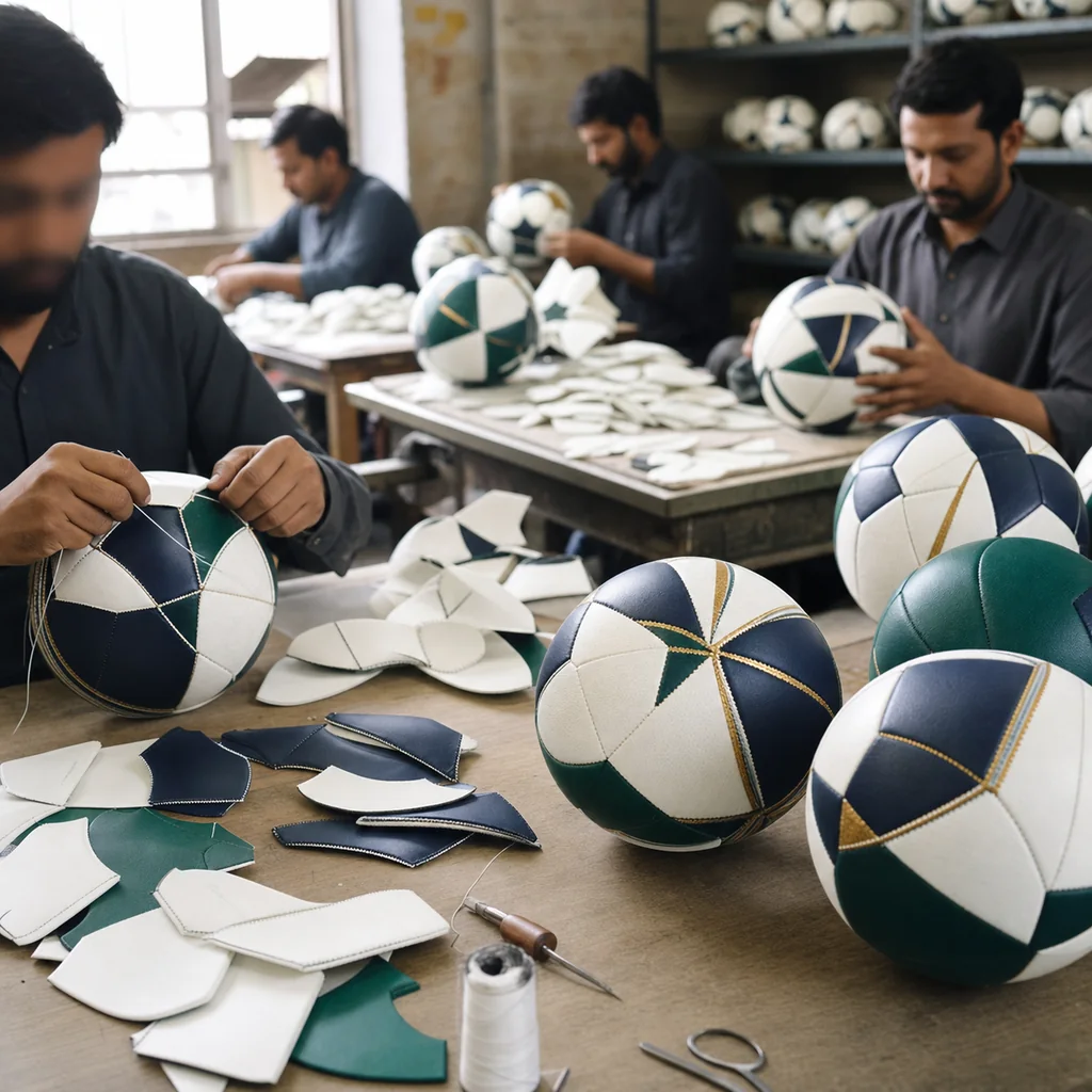 Editorial illustration about How Footballs Are Manufactured in Sialkot